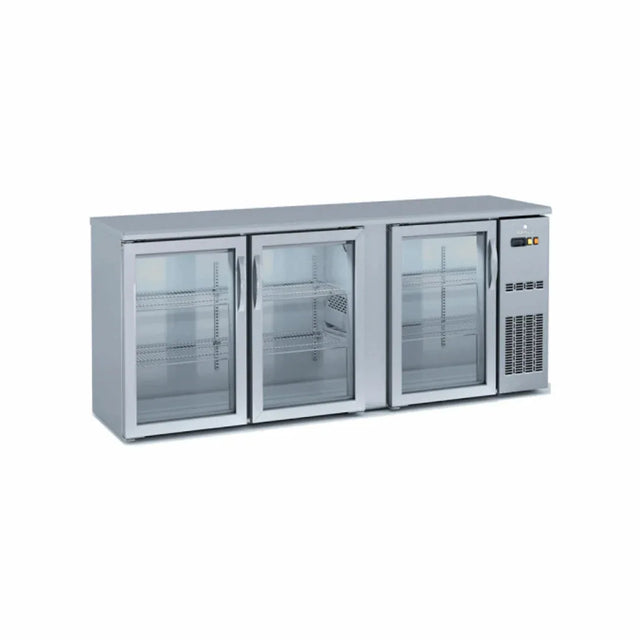 Arrière bar en inox 3 portes vitrées battantes +2/+8°C CORECO SBIE-200 vue 1 - Usine CHR