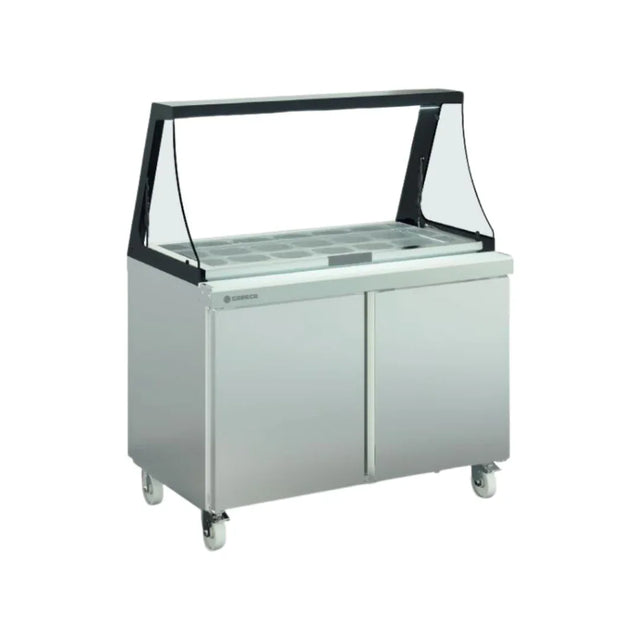 Meuble salade-bar avec vitre frontale rabattable réfrigérée positive 0/+8°C gamme TOP CORECO vue 1 - Usine CHR