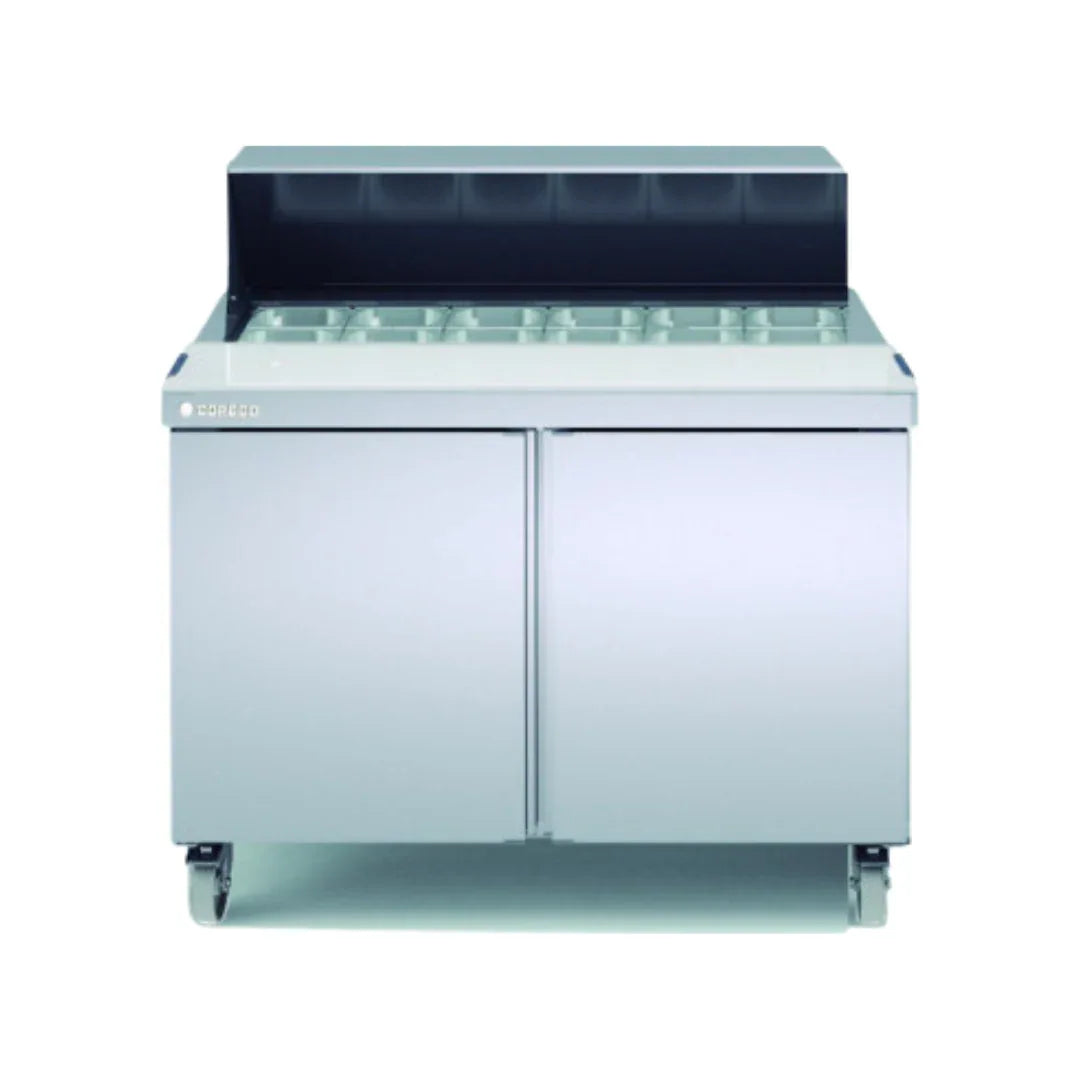 Saladette haut rendement réfrigérée positive 0/+8°C gamme TOP - 2 portes CORECO SDTP-48-18 vue 1 - Usine CHR