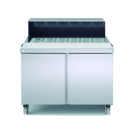 Saladette haut rendement réfrigérée positive 0/+8°C gamme TOP - 2 portes CORECO SDTP-48-18 vue 1 - Usine CHR