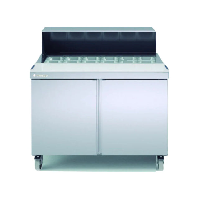 Saladette haut rendement réfrigérée positive 0/+8°C gamme TOP - 2 portes CORECO SDTP-48-18 vue 1 - Usine CHR