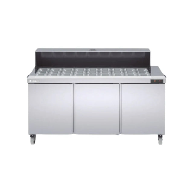 Saladette haut rendement réfrigérée positive 0/+8°C gamme TOP - 3 portes CORECO SDTP-72-27 vue 1 - Usine CHR