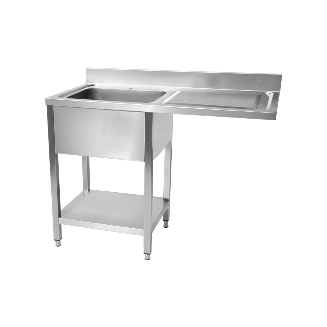 Plonge en inox 1 bac 500x400x250mm + égouttoir droite 1200x600x850mm CUISTANCE STSD-126R vue 1 - Usine CHR