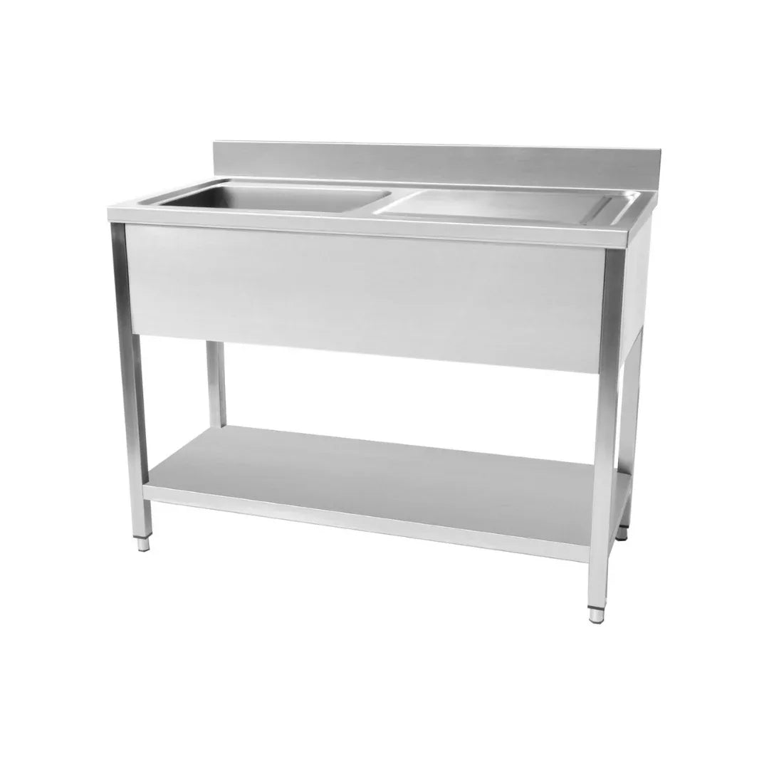 Plonge en inox 1 bac 400x400x250mm + égouttoir droite 1000x600x850mm - ARKA