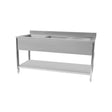 Plonge en inox 2 bacs 400x400x250mm + égouttoir droite 1400x600x850mm - ARKA