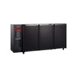 Arrière bar noir 3 portes pleines - 2065x565x890mm - DIAMOND - Arrière-bar réfrigéré