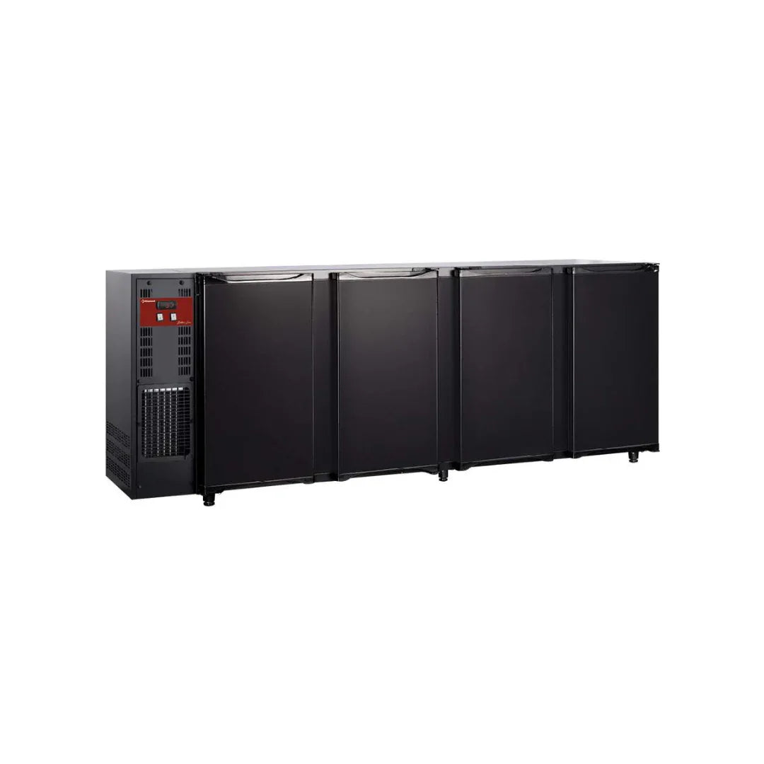 Arrière bar noir 4 portes pleines - 2675x565x890mm - DIAMOND - Arrière-bar réfrigéré