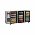 Arrière bar inox 3 portes vitrées - 2065x565x890mm - DIAMOND - Arrière-bar réfrigéré