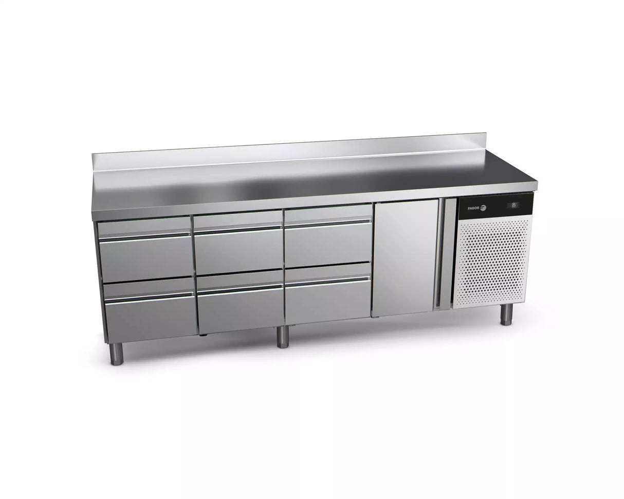 Table réfrigérée positive FAGOR 1 porte + 6 tiroirs - gamme 700 - 581L CCP-4G HHHD vue 1 - Usine CHR
