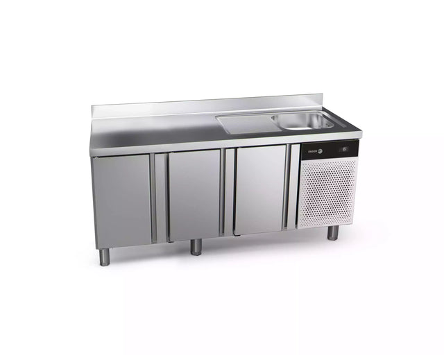 Table réfrigérée positive avec évier FAGOR 3 portes - gamme 600 - 416L CCP-3S/S vue 1 - Usine CHR