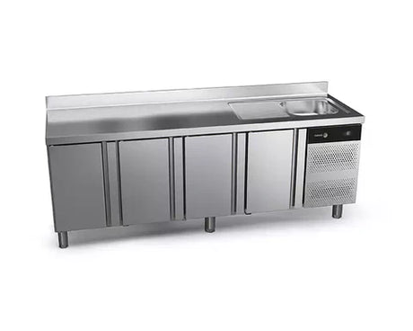 Table réfrigérée positive avec évier FAGOR 4 portes - gamme 600 - 564L CCP-4S/S vue 1 - Usine CHR
