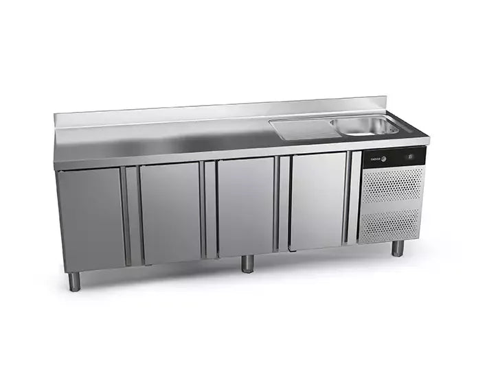 Table réfrigérée positive avec évier FAGOR 4 portes - gamme 700 - 581L CCP-4G/S vue 1 - Usine CHR