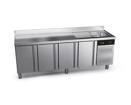 Table réfrigérée positive avec évier FAGOR 4 portes - gamme 700 - 581L CCP-4G/S vue 1 - Usine CHR