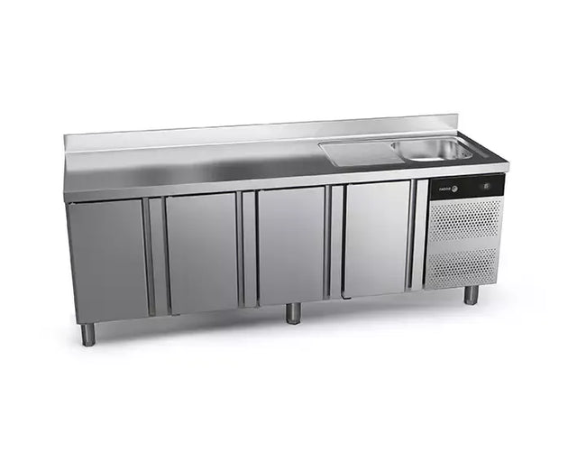 Table réfrigérée positive avec évier FAGOR 4 portes - gamme 700 - 581L CCP-4G/S vue 1 - Usine CHR