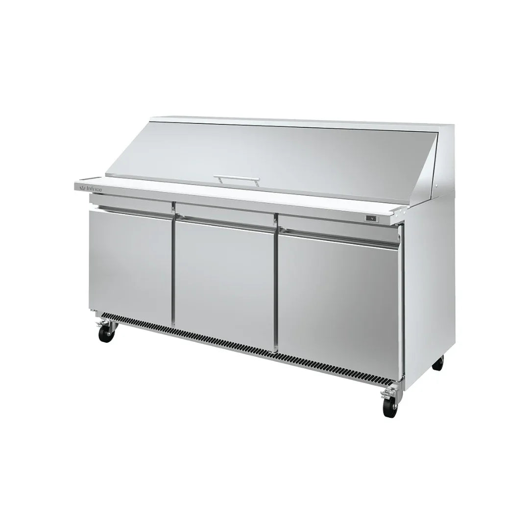 Saladette réfrigérée positive 3 portes 0/+6°C - 590L 27xGN 1/6 INFRICO UC 72 PMT vue 1 - Usine CHR