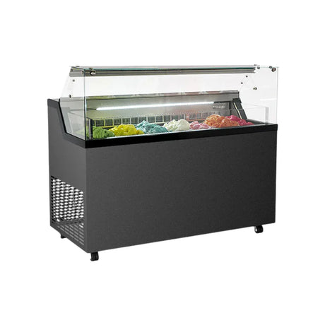 Vitrine à glace crème glacée avec réserve -5/-20°C - 7 bacs inox de 5L ARKA VCG7 vue 1 - Usine CHR