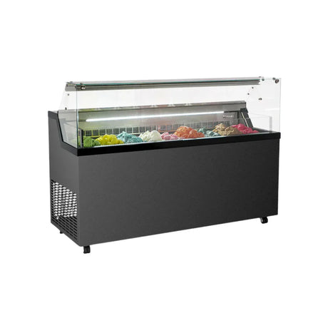 Vitrine à glace crème glacée avec réserve -5/-20°C - 9 bacs inox de 5L ARKA VCG9 vue 1 - Usine CHR
