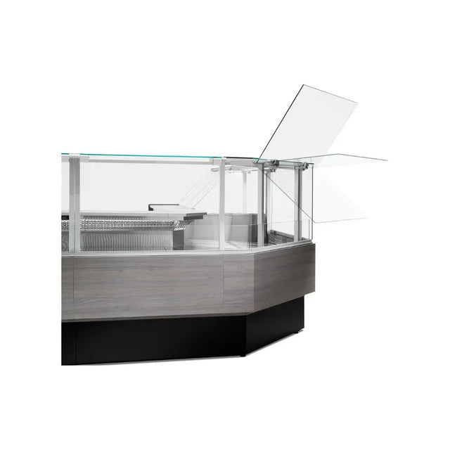 Vitrine réfrigérée ventilée sans réserve 2000x1090x1280mm +2/+8°C - PORTHOS - ARKA - Vitrine de présentation, Vitrine boucher