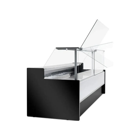 Vitrine réfrigérée statique avec réserve 4000x980x1270mm +2/+8°C - MESETAS - ARKA - Vitrine de présentation, Vitrine boucheri