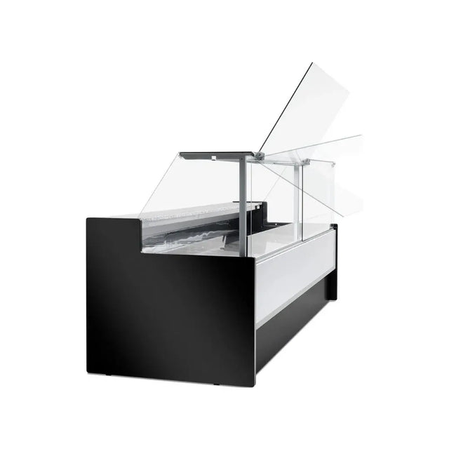 Vitrine réfrigérée statique avec réserve 4000x980x1270mm +2/+8°C - MESETAS - ARKA - Vitrine de présentation, Vitrine boucheri