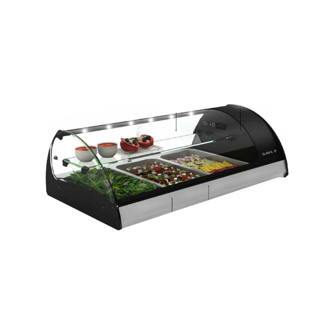 Vitrine réfrigérée à poser 3 GN 1/1 + étagère neutre - 1210 SAYL VS3 vue 1 - Usine CHR
