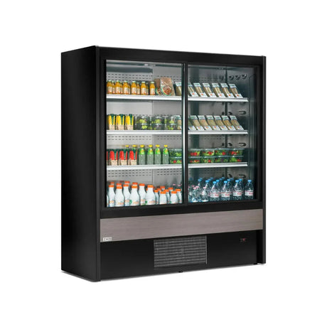 Vitrine murale réfrigérée portes coulissantes 4 niveaux 1000x710x2000mm +2/+8°C - CERVINO - ARKA - Vitrine réfrigérée murale