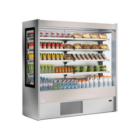 Vitrine murale réfrigérée ouverte 5 niveaux 1200x750x2000mm +2/+8°C - CHAMONIX - ARKA - Vitrine réfrigérée murale