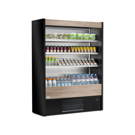 Vitrine murale réfrigérée ouverte 4 niveaux inclinés 700x570x2000mm +2/+8°C - OLIMPO - ARKA - Vitrine réfrigérée murale