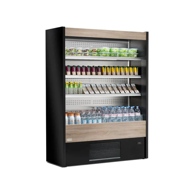 Vitrine murale réfrigérée ouverte 4 niveaux inclinés 700x570x2000mm +2/+8°C - OLIMPO - ARKA - Vitrine réfrigérée murale