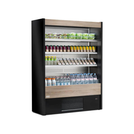 Vitrine murale réfrigérée ouverte 4 niveaux inclinés 1500x570x2000mm +2/+8°C - OLIMPO ARKA vue 1 - Usine CHR