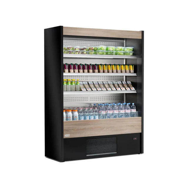 Vitrine murale réfrigérée ouverte 4 niveaux inclinés 1500x570x2000mm +2/+8°C - OLIMPO ARKA vue 1 - Usine CHR