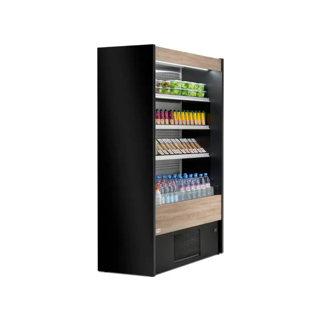 Vitrine murale réfrigérée ouverte 4 niveaux inclinés 1000x570x2000mm +2/+8°C - OLIMPO - ARKA - Vitrine réfrigérée murale