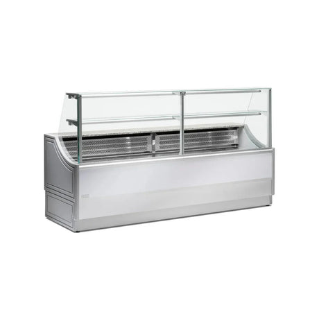 Vitrine réfrigérée statique avec réserve 2000x810x1350mm +2/+8°C - ORLEANS - ARKA - Vitrine de présentation