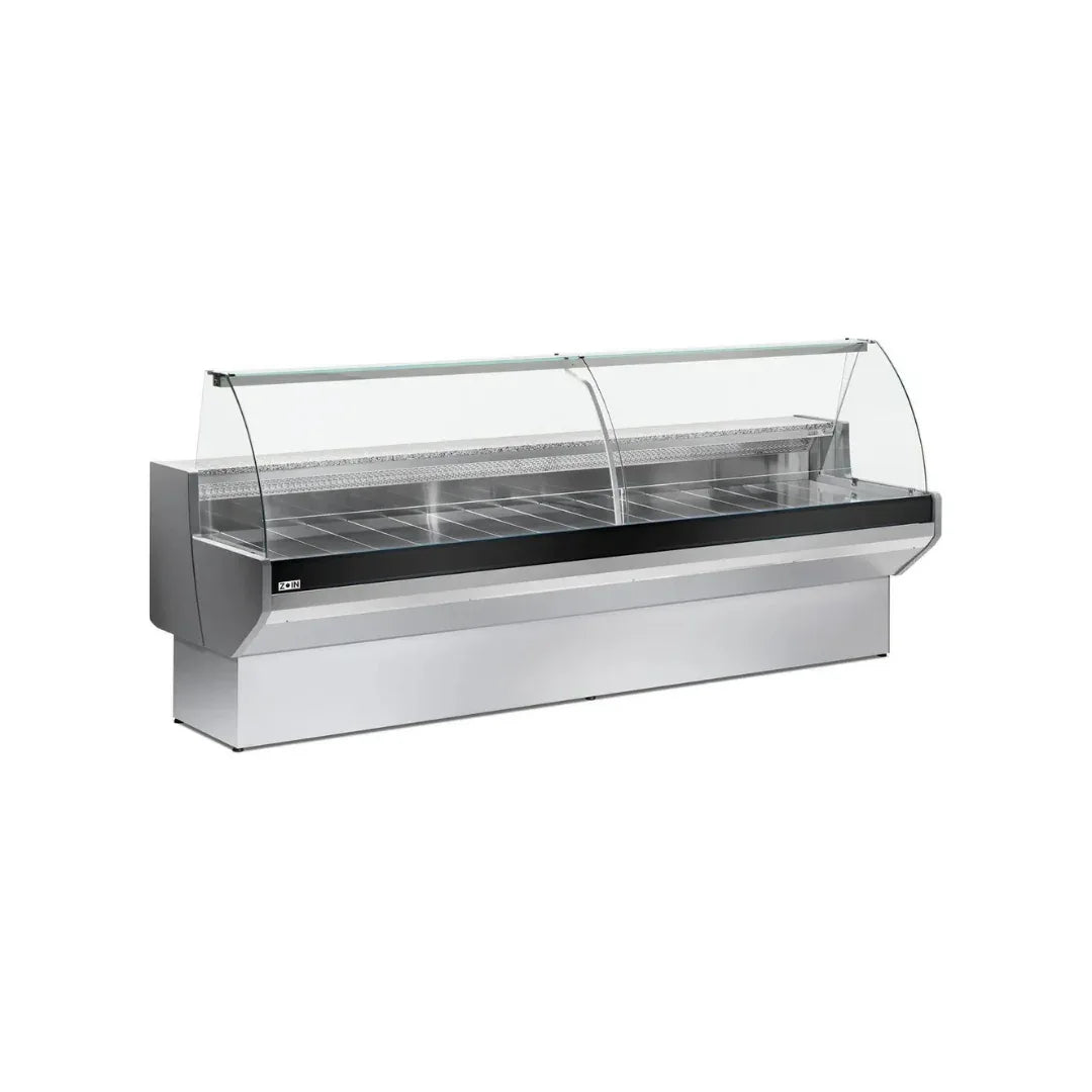 Vitrine réfrigérée ventilée avec réserve vitre bombée 1500x910x1280mm +2/+8°C - PATAGONIA - ARKA - Vitrine de présentation, V