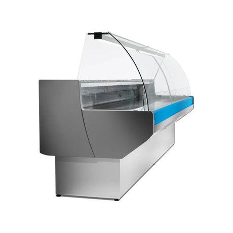 Vitrine réfrigérée statique avec réserve vitre bombée 2000x910x1280mm +2/+8°C - PATAGONIA - ARKA - Vitrine de présentation, V