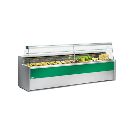 Vitrine réfrigérée statique avec réserve 2000x790x1220mm +2/+8°C - TIBET - ARKA - Vitrine de présentation