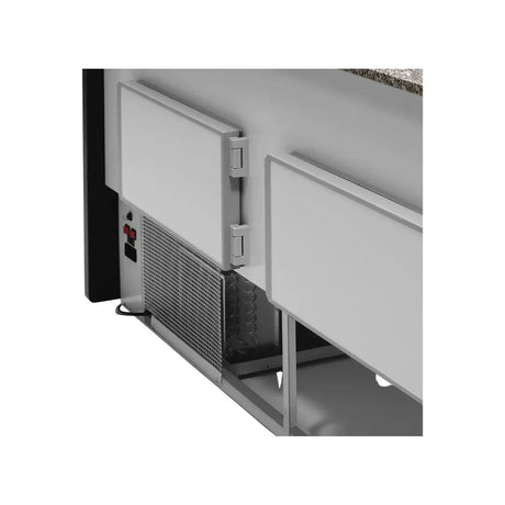 Vitrine réfrigérée statique avec réserve 2500x790x1220mm +2/+8°C - TIBET - ARKA - Vitrine de présentation