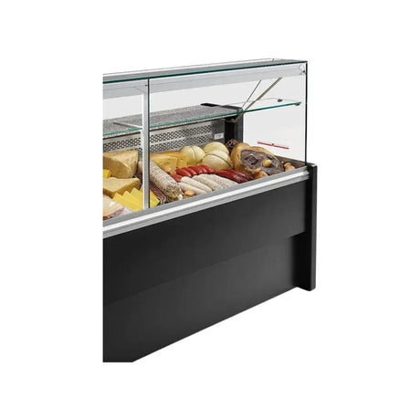 Vitrine réfrigérée statique avec réserve 1500x790x1220mm +2/+8°C - TIBET - ARKA - Vitrine de présentation