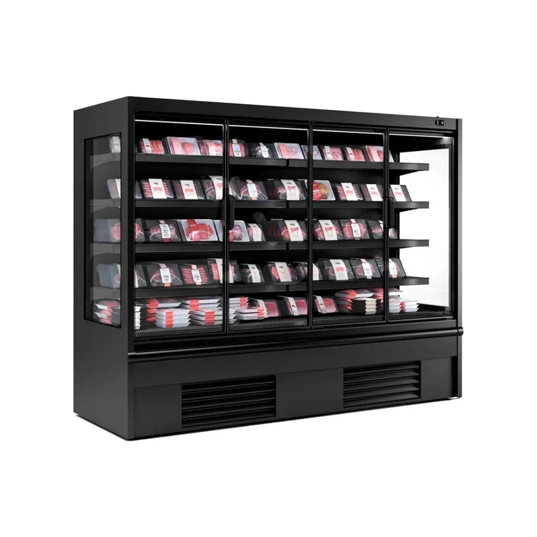 Vitrine murale réfrigérée 1018x685x2000mm +2/+4°C 2 portes vitrées - 5 niveaux - INFRICO - Vitrine réfrigérée murale