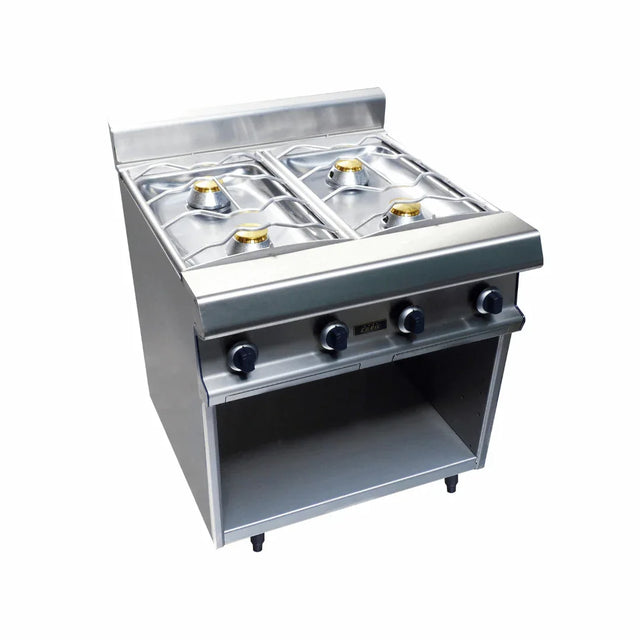 4 feux nus gaz sur placard ouvert - CAPIC - Fourneau à gaz professionnel