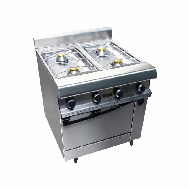 4 feux nus gaz sur four électrique - CAPIC - Fourneau sur four