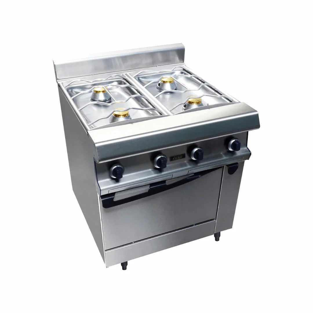 4 feux nus gaz sur four gaz - CAPIC - Fourneau sur four