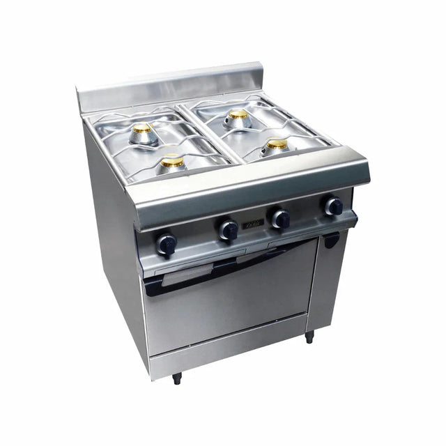 4 feux nus gaz sur four gaz - CAPIC - Fourneau sur four