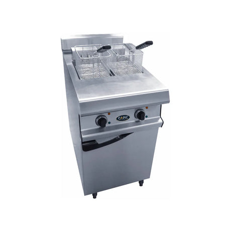 Friteuse électrique 2 cuves de 8L sur placard 6kW x 2 - CAPIC - Friteuse à gaz professionnelle