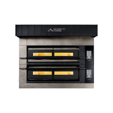 Four à pizza SERIE X électrique 2 chambres sans support - 2 x 6 pizzas MORETTI X100E2 vue 1 - Usine CHR